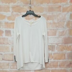 White Long Sleeve Women's Top Matilda Jane Size Large
